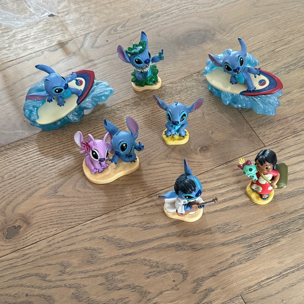 Disney Lilo & Stitch Mini Figurine Set - Blue Characters from Disney store